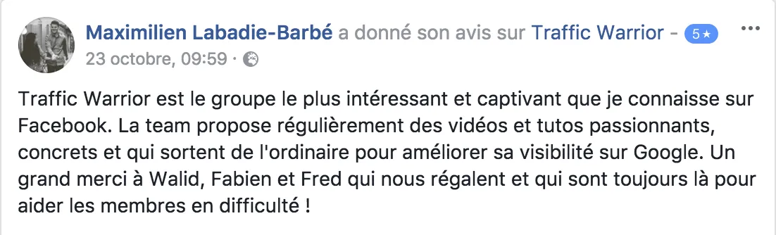 avis client formation seo