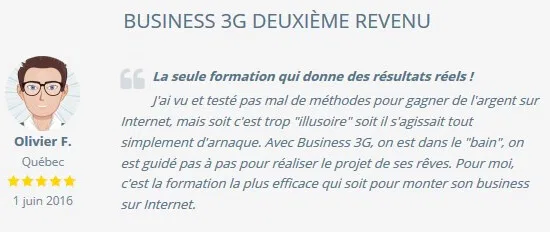 temoignage business 3g