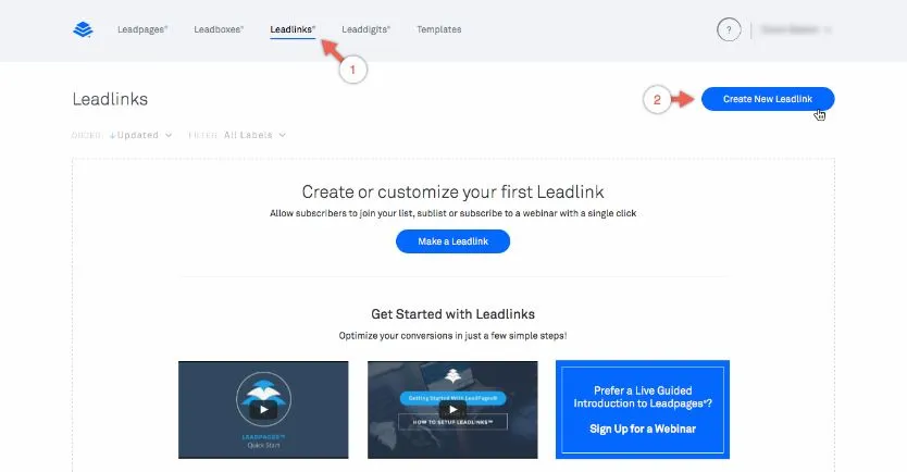 LeadLink, l'option de réinscrition sur LeadPages
