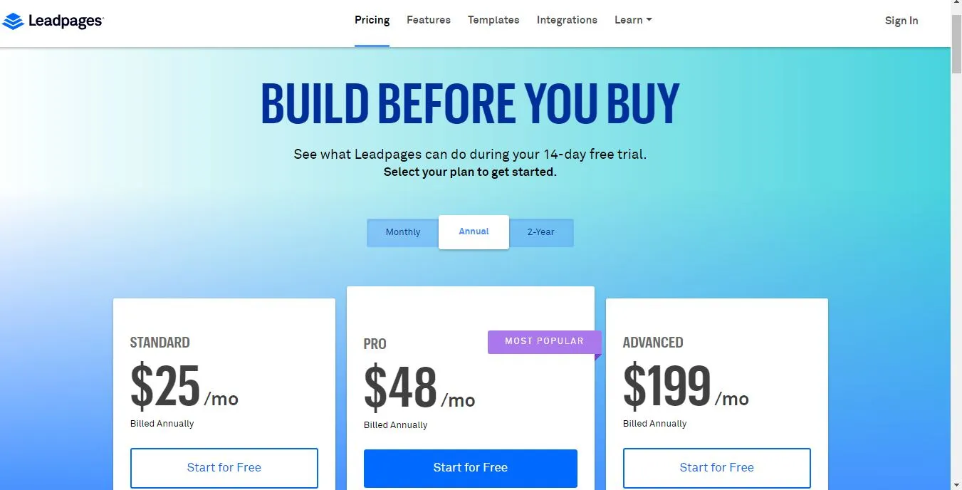 LeadPages : version standard ou version pro
