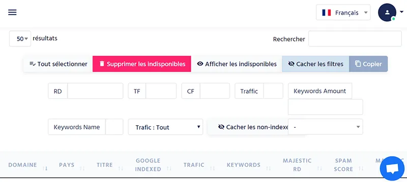 bhm domains finder filtre avis