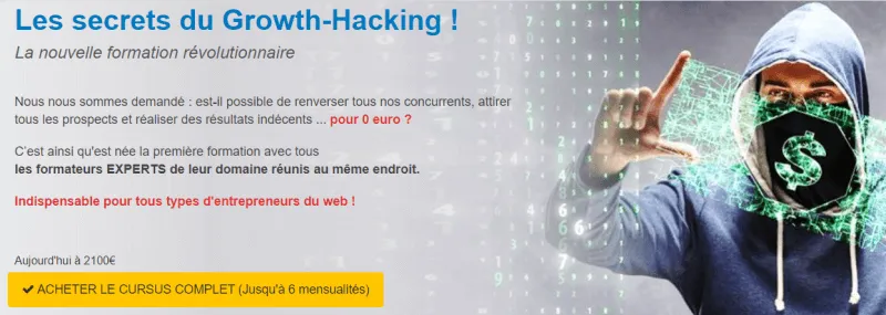 cursus secrets growth hacking avis