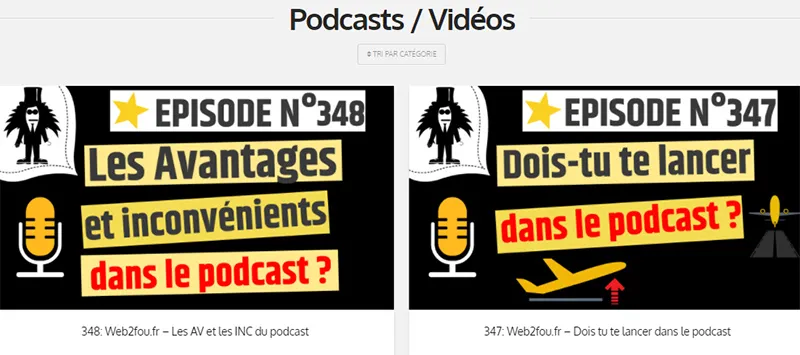 podcasts produits web2fou avis